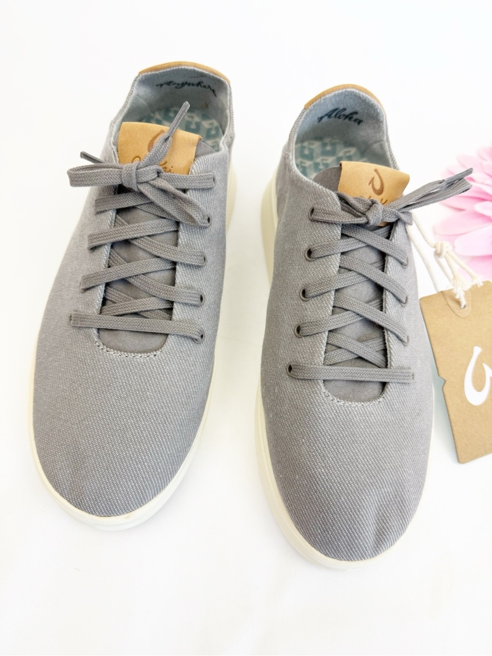 Olukai Ki'ihele Li Slip On Sneakers Drop Heel Fog Grey Casual Everyday Shoes - Picture 6 of 14